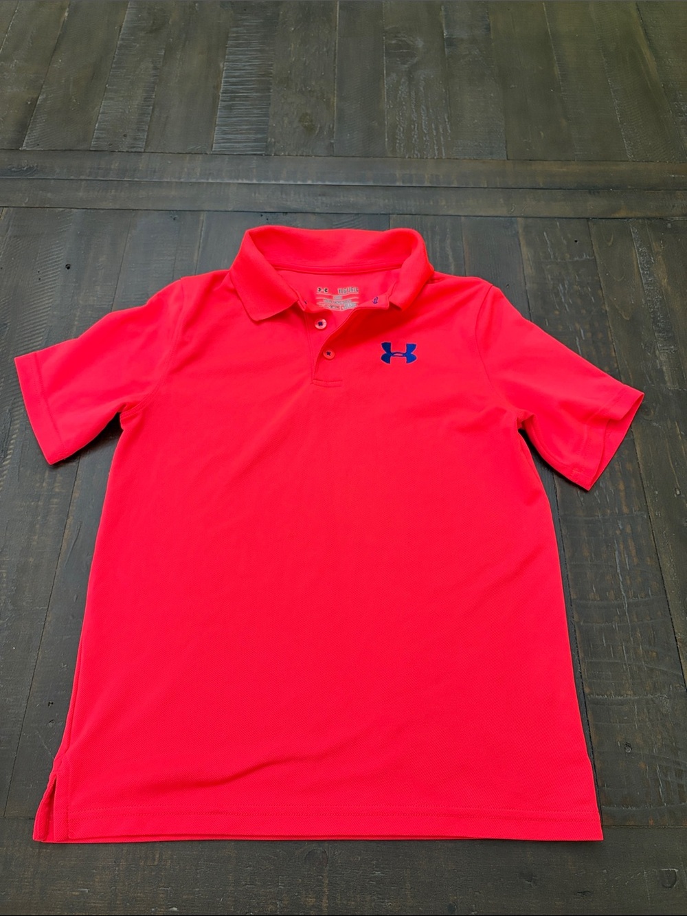 Under Armour Kids Polo Shirt - Bright Coral with Navy Logo